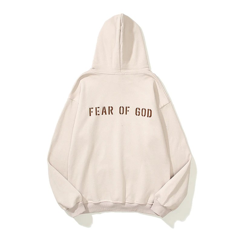 Fear Of God FG Beige Oversized Hoodie
