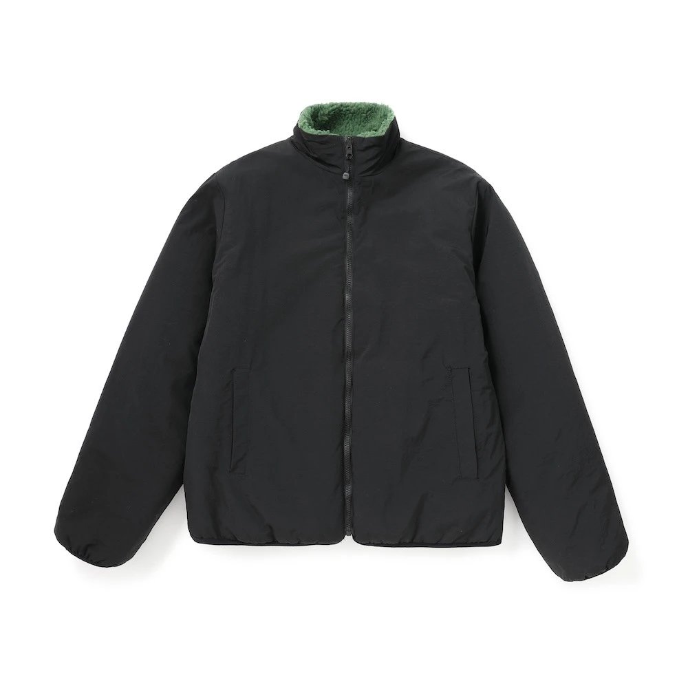 Fleece Jacket Cream Black Eight Ball Graphic Sherpa Coat