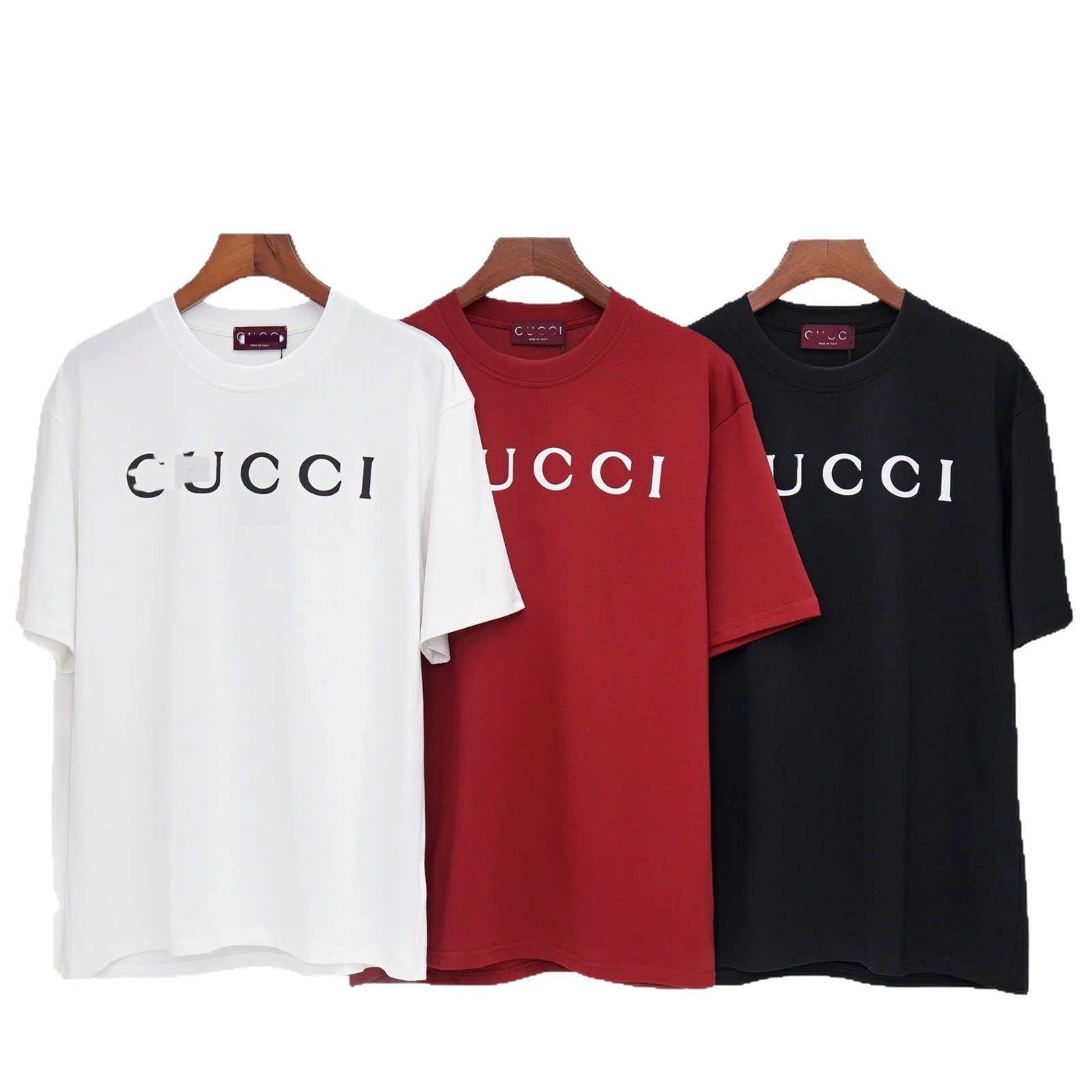 Balenciaga Louis Vuitton Gucci T-Shirt White Black Red Graphic Print Casual