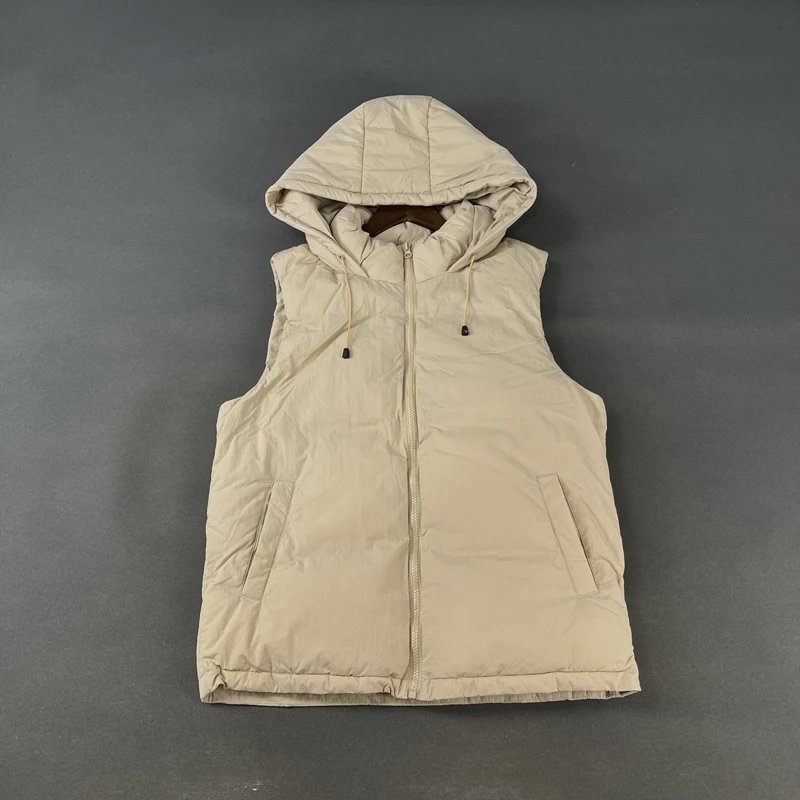 Hooded Puffer Vest Mint Green Casual