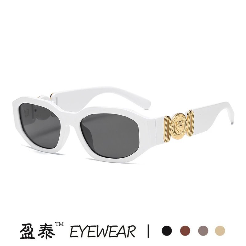 Yingtai Eyewear Black Gold-Embellished Oversized Sunglasses
