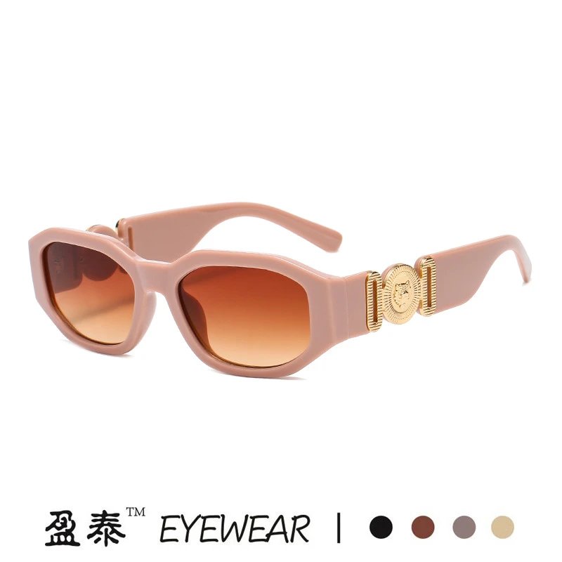Yingtai Eyewear Black Gold-Embellished Oversized Sunglasses