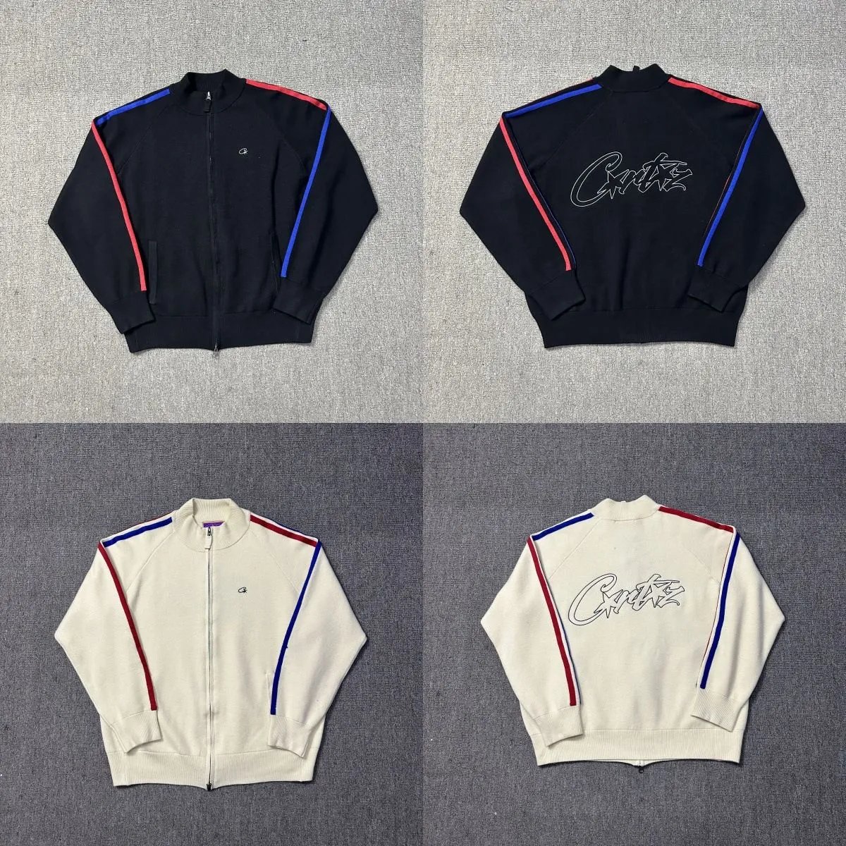 Champion Track Jacket Black Red Blue Retro