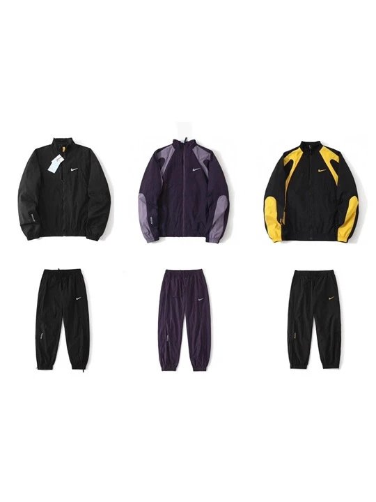 Nike Windrunner Black Purple Yellow Colorblock Track Jacket