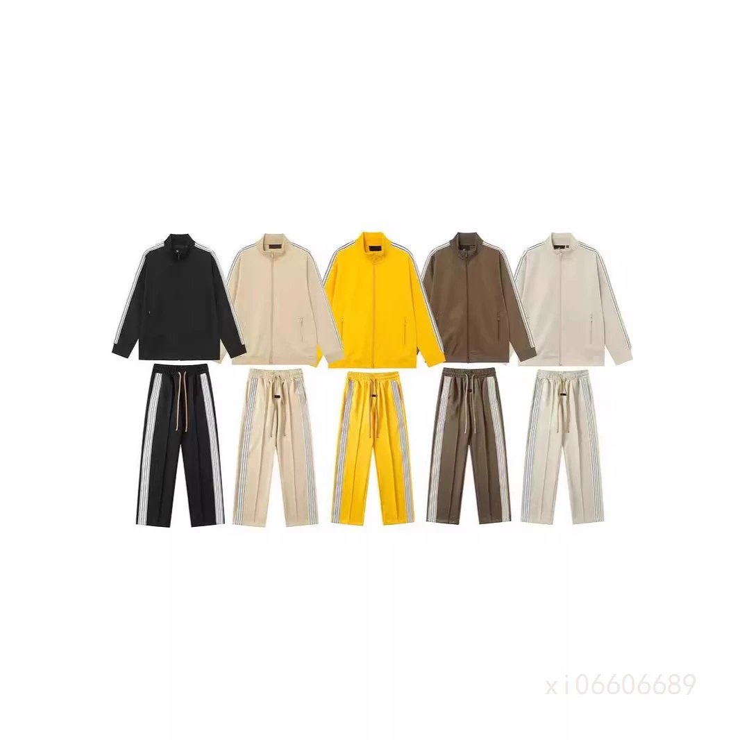 Track Jacket and Pants Set Black Beige Yellow Brown Off-White Sporty