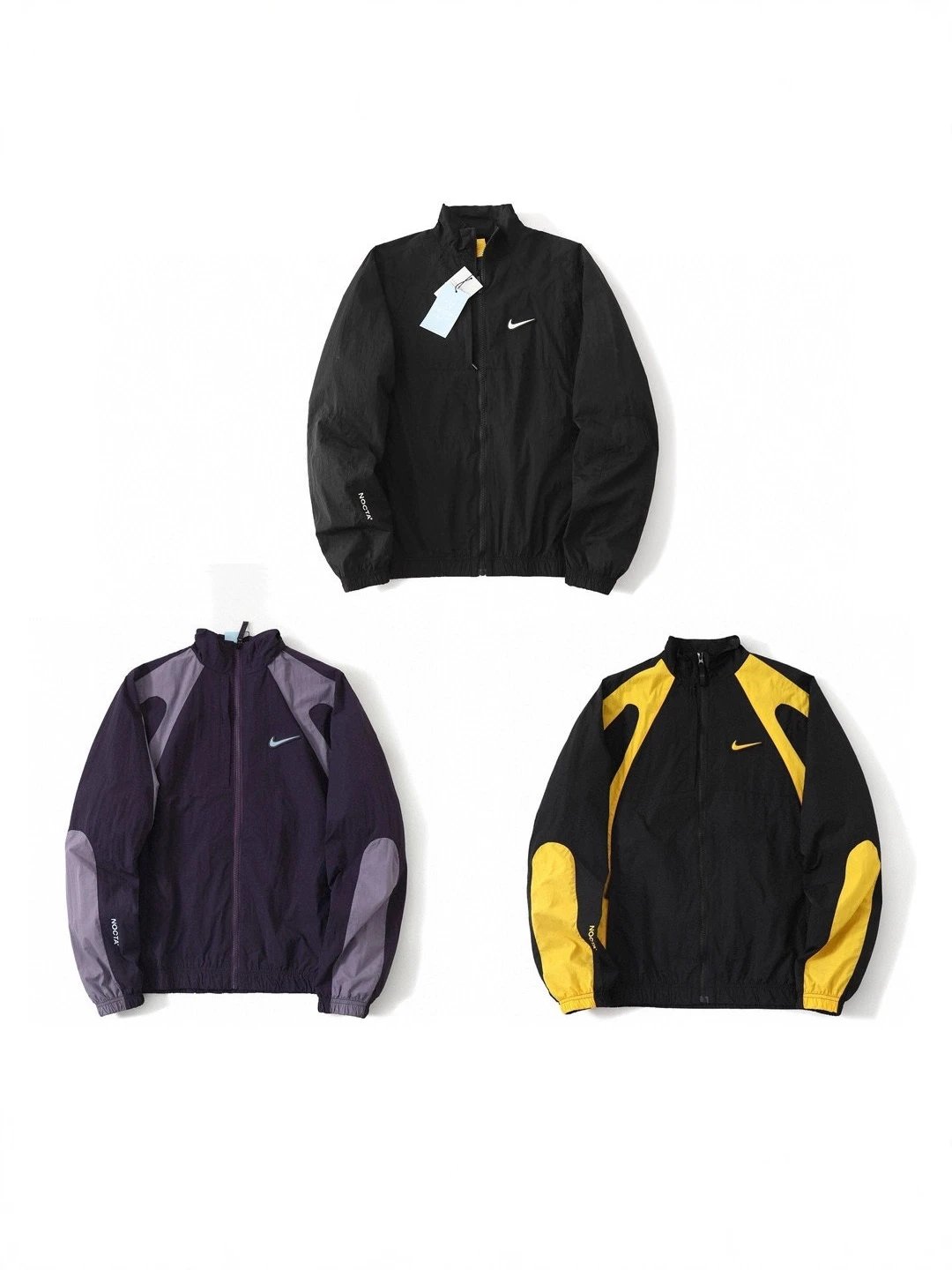 Nike Windrunner Black Purple Yellow Colorblock Track Jacket
