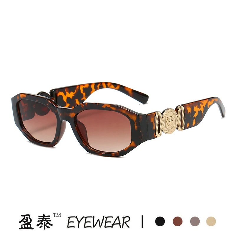 Yingtai Eyewear Black Gold-Embellished Oversized Sunglasses