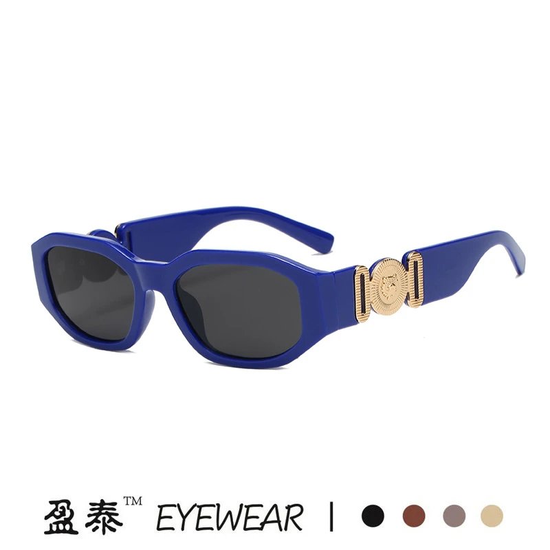 Yingtai Eyewear Black Gold-Embellished Oversized Sunglasses