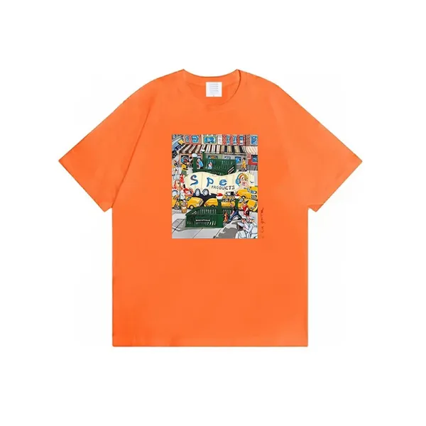 Design Graphic Print Orange T-Shirt - 1