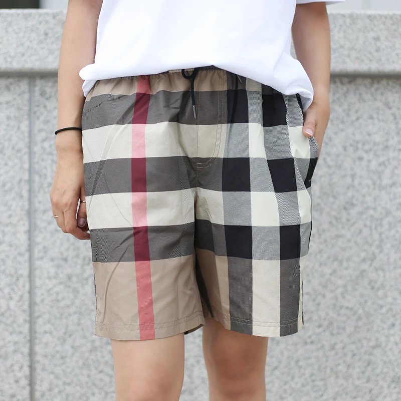 Burberry Beige Plaid Shorts