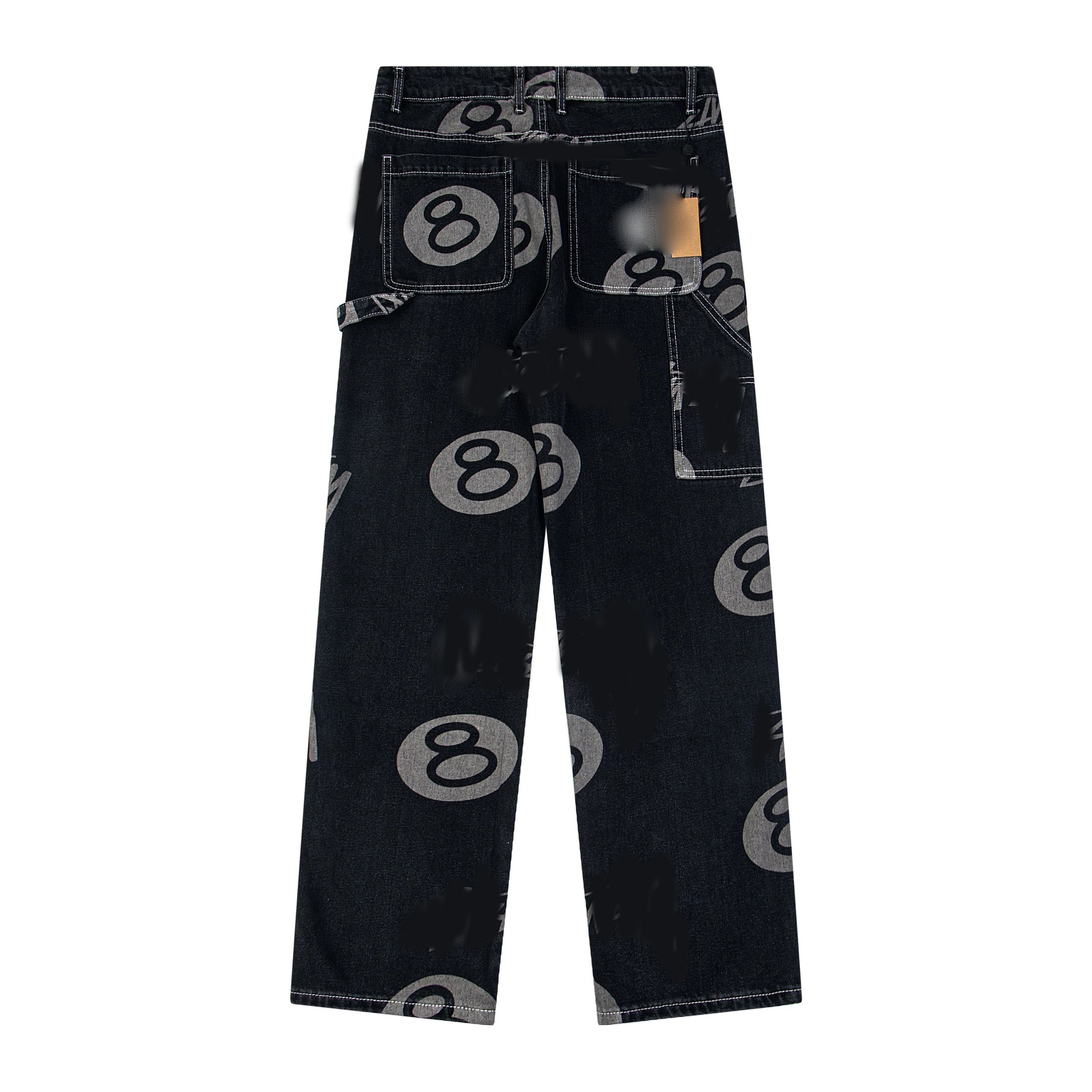 Black 8 Ball Pattern Jeans