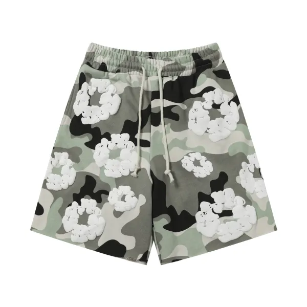 Design Camo Print 3D Floral Shorts - 1