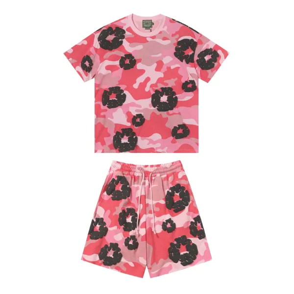 Design Camo Print 3D Floral Shorts - 3