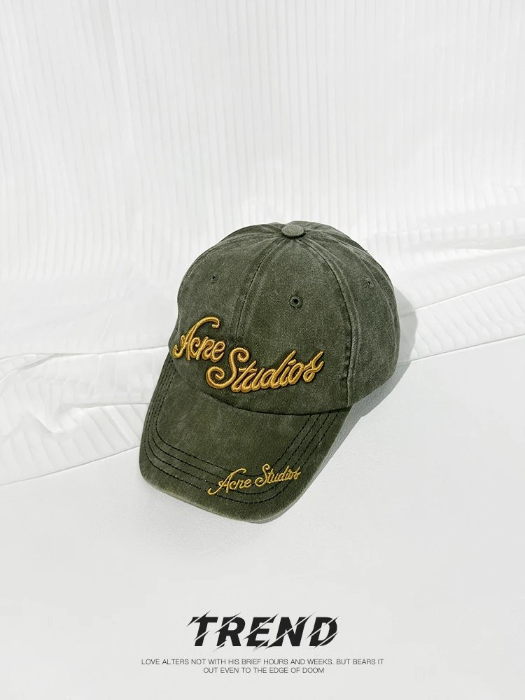 Acne Studios Embroidered Script Baseball Cap Gray - 6