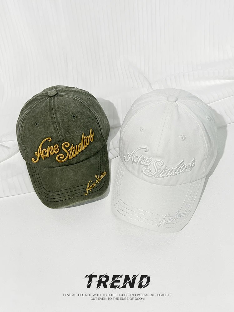 Acne Studios Embroidered Script Baseball Cap Gray - 3