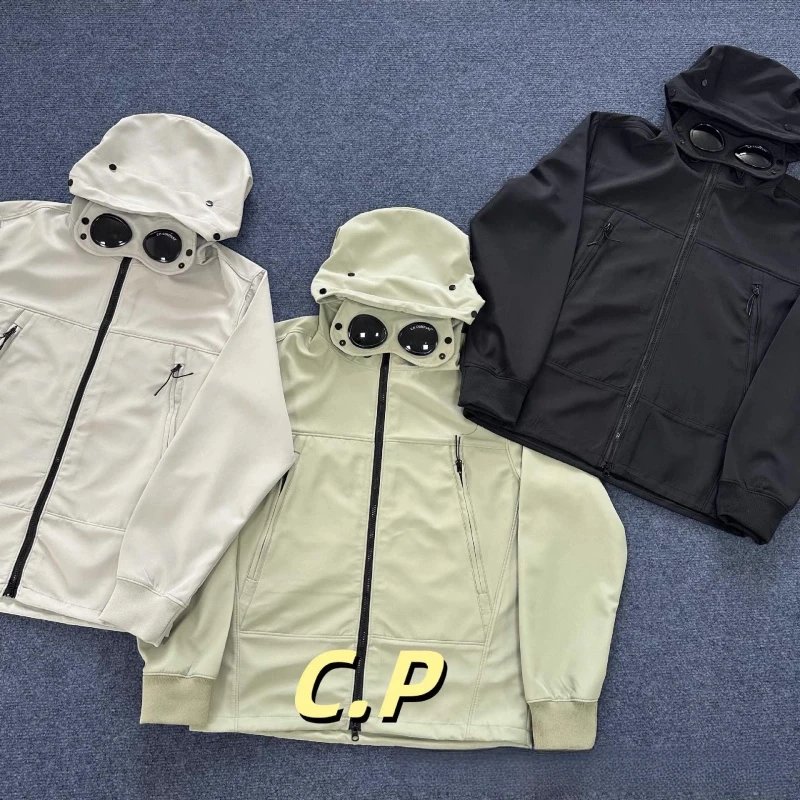 C.P. Black Hooded Softshell Ja