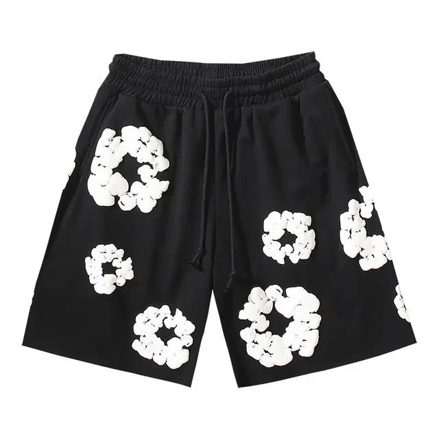 Black Cloud Print Shorts