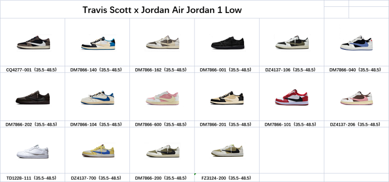 LD J1 Low Travis Scott 35.5-48.5