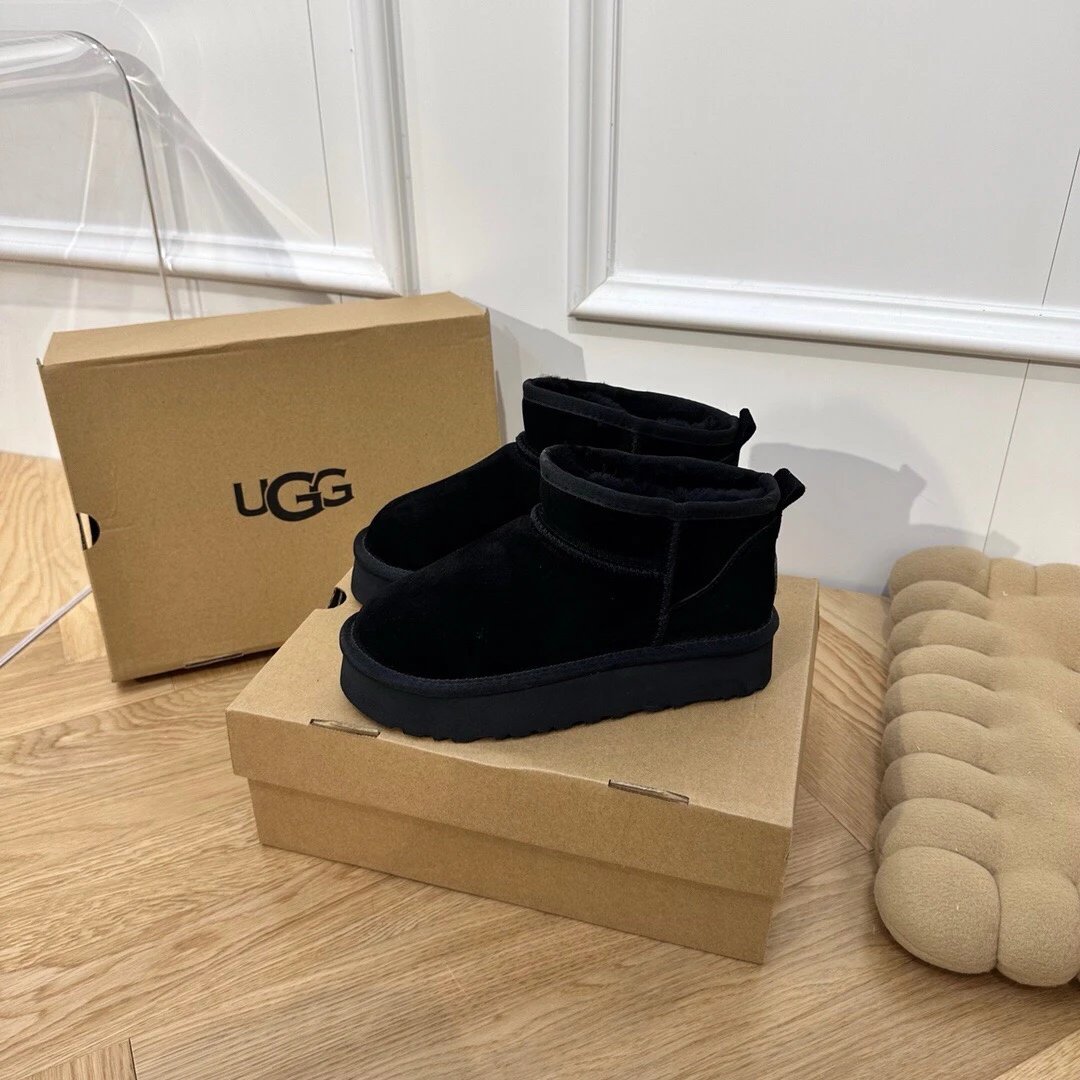 UGG FW Mini Platform Shearling Blck Boots, Anti-Slip​ - Related Product - Cnfans