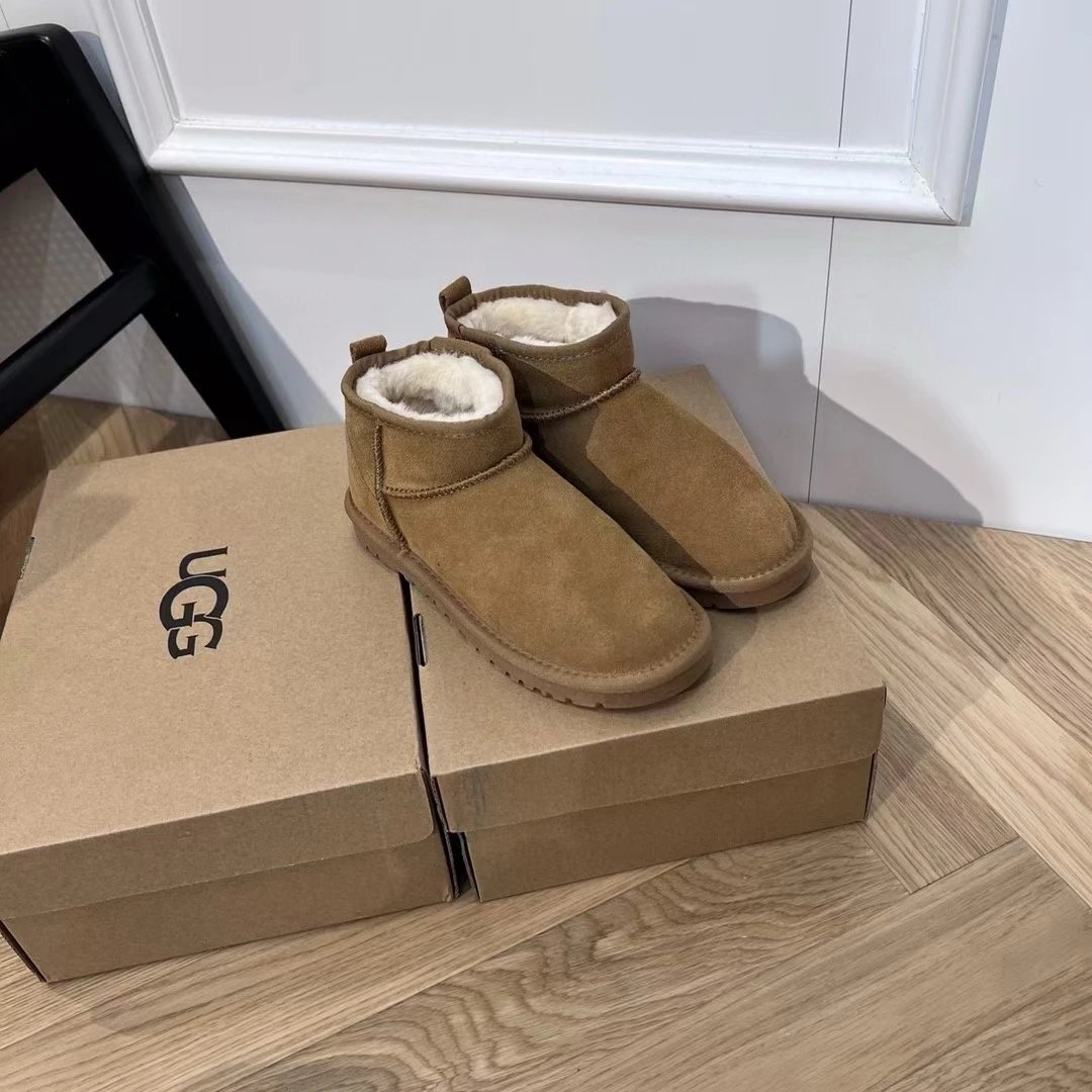 UGG FW New Platform Mini Chestnut Shearling Boots​ - Gallery Image 2 - Detailed View