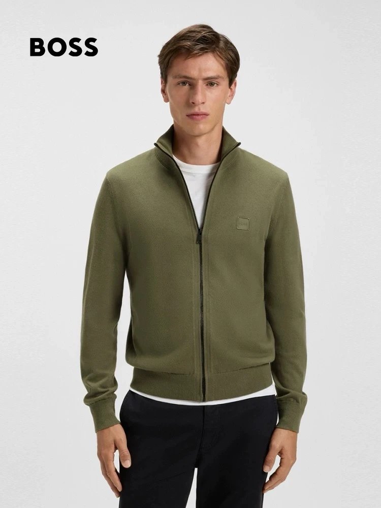 BOSS Cashmere Collar Zip Sweater