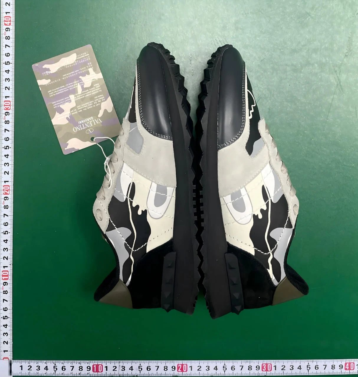 Valentino Garavani Camo Print Leather Low-Top Sneakers