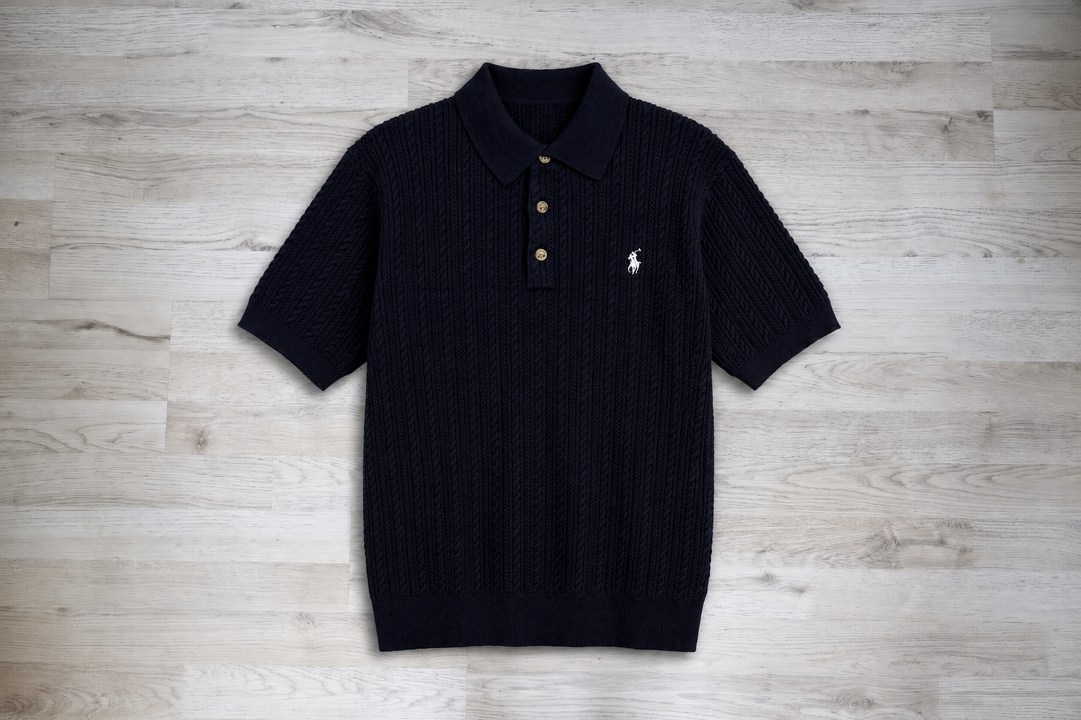 2026 Summer New Pure Color Wool Knitted Short Sleeve T-shirt Top Fried Dough Twists Hand Embroidery Design Style Versatile Male
