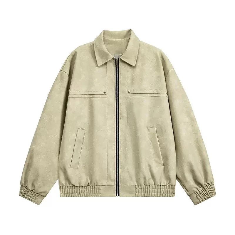 Unisex Beige Zip-Up 