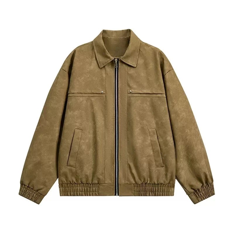 Oversized Khaki Zip-