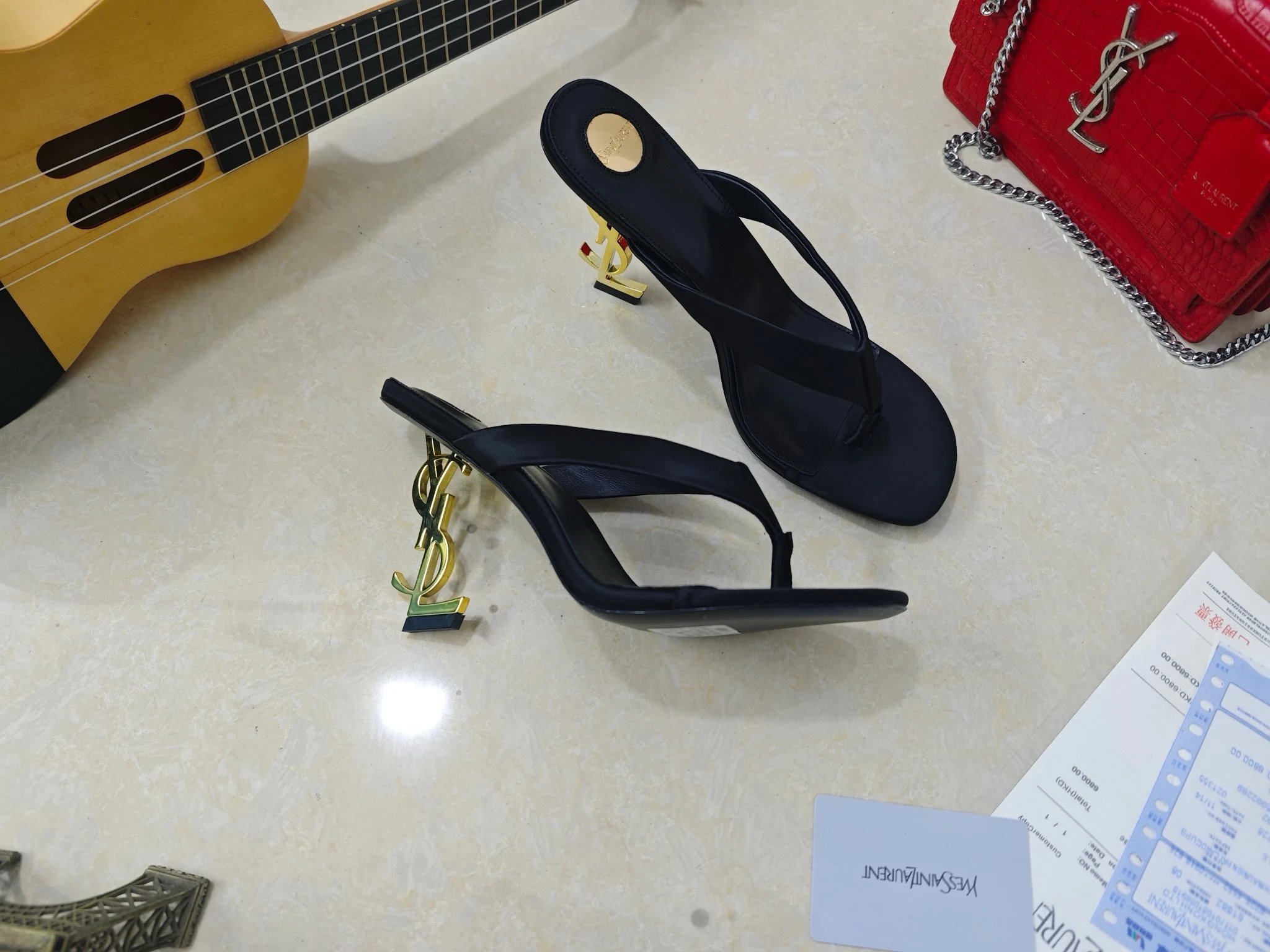 YSL Black Heeled San