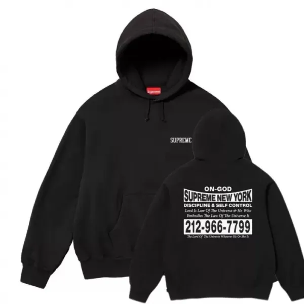 Supreme On-God Hoodie Black - 1