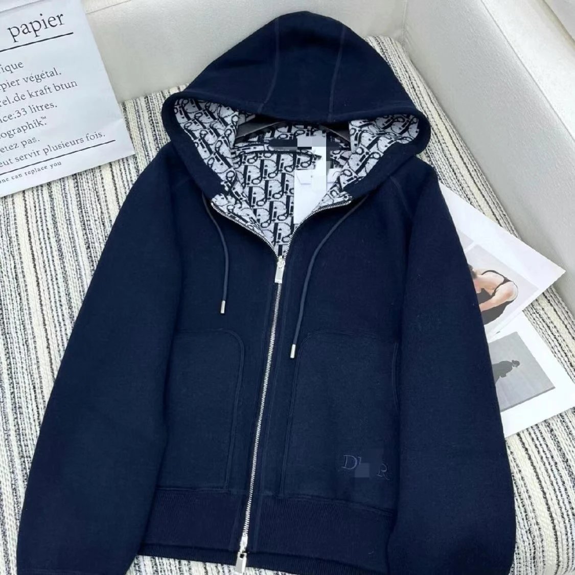 Dior Oblique Stripe Hoodie Black - 3