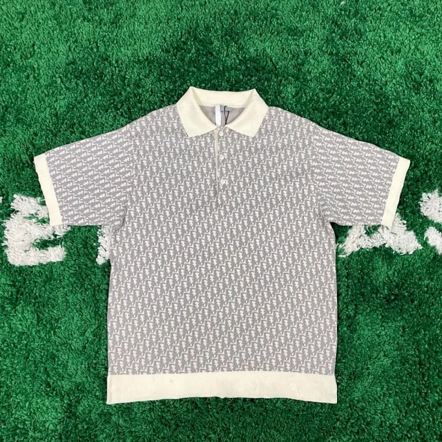 Dior Short-sleeve polo shirt with all-over Oblique motif product detail image 1
