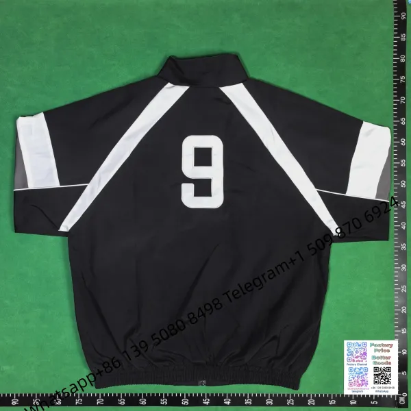 Corteiz Windbreaker Black with White Striped Panels Jacket - 25