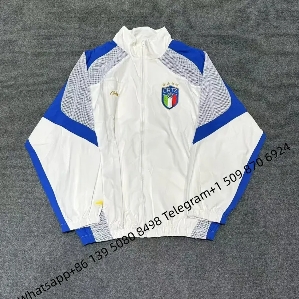 Corteiz CATZ Windbreaker White Blue Mesh Jacket - 1