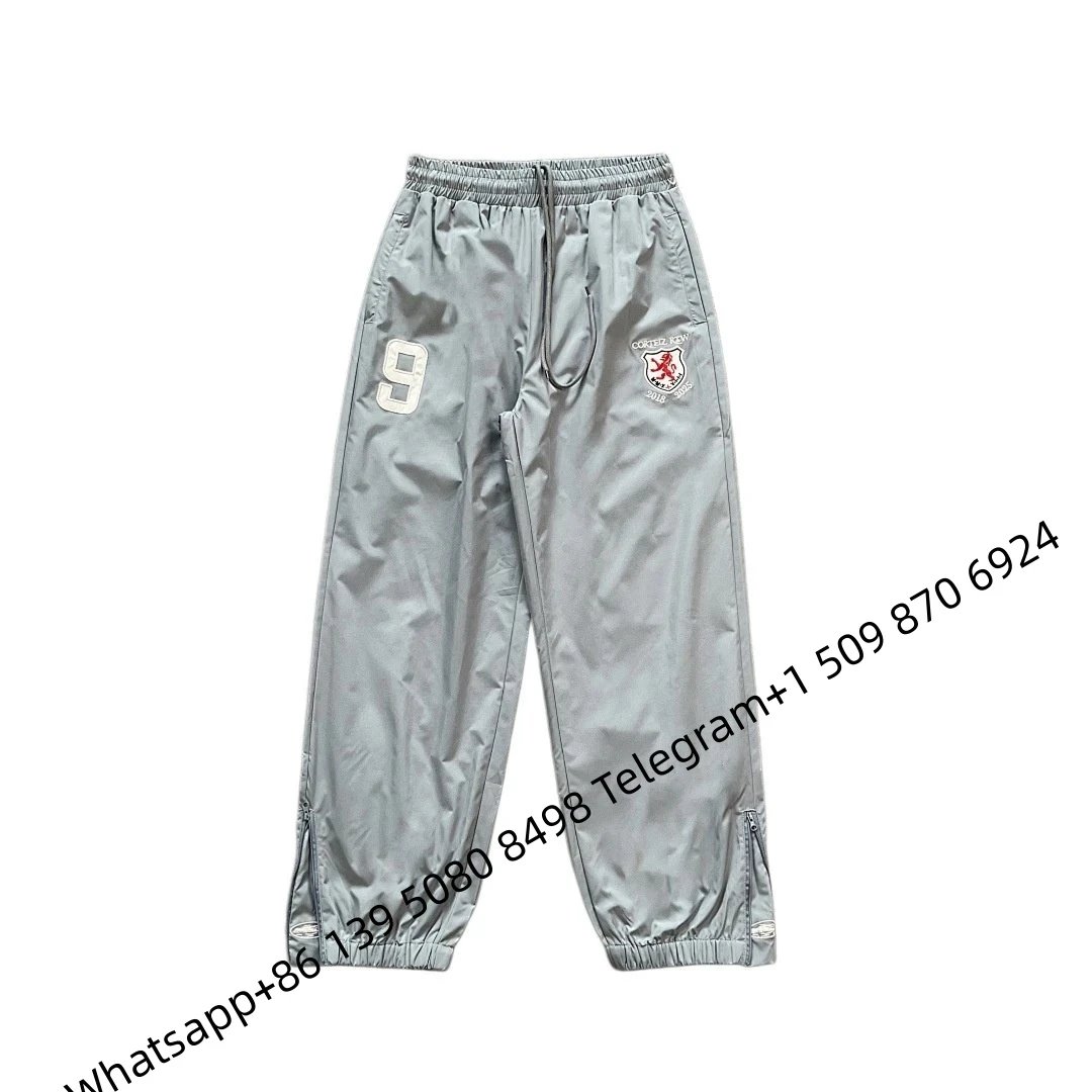 Corteiz 9 Logo Windbreaker Pants Gray