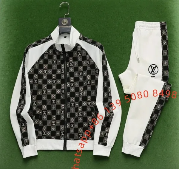 Louis Vuitton Monogram Chessboard Tracksuit White Black - 1
