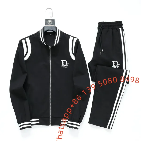 Dior Tracksuit Black White Stripe Sporty Set - 1
