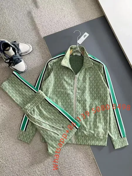 Design Track Suit Set Green Diamond Pattern Tracksuit - 1