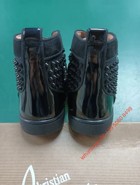Christian Louboutin Louis Junior Spikes Denim Print Sneakers - 17