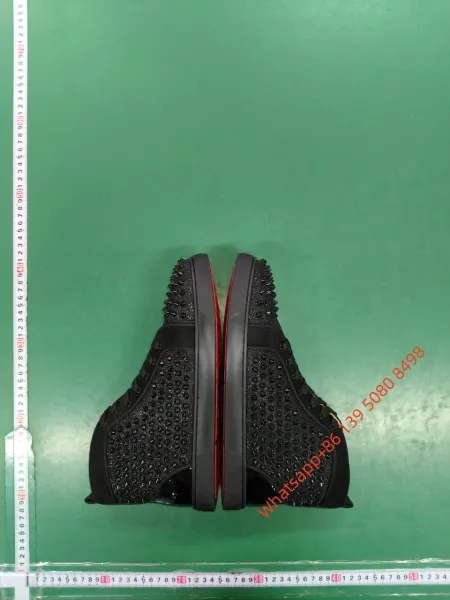 Christian Louboutin Louis Junior Spikes Denim Print Sneakers - 15