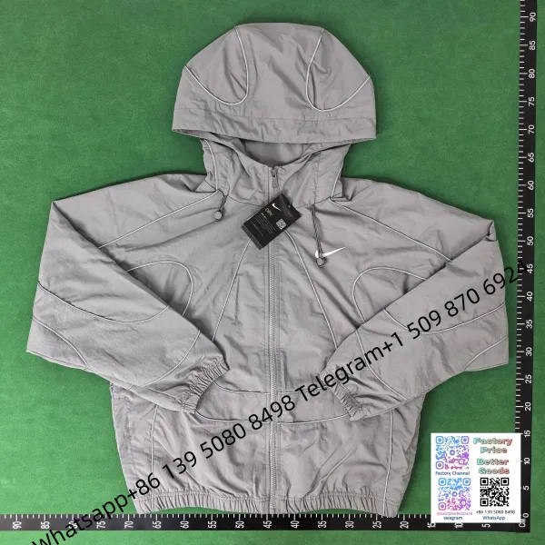 Corteiz Windbreaker Black with White Striped Panels Jacket - 17