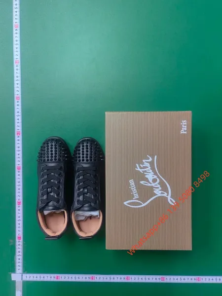 Christian Louboutin Louis Junior Spikes Denim Print Sneakers - 14