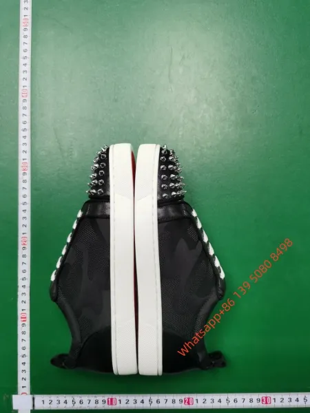 Christian Louboutin Louis Junior Spikes Denim Print Sneakers - 4