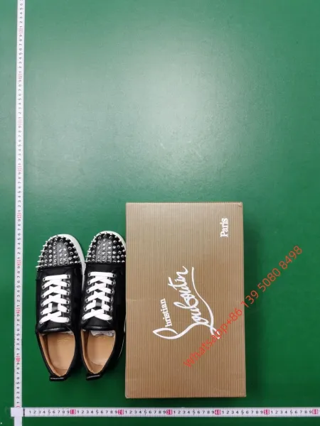 Christian Louboutin Louis Junior Spikes Denim Print Sneakers - 21