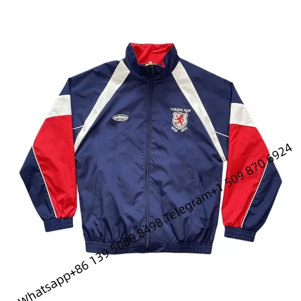 Corteiz Windbreaker Jacket Navy Red White - 1