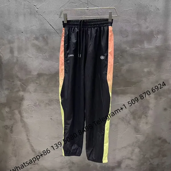Digital Pionker Track Pants Black Peach Yellow Side Stripe Pants - 1