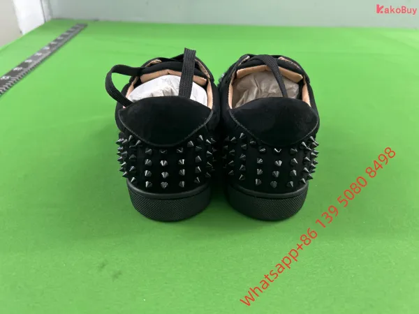 Christian Louboutin Louis Junior Spikes Denim Print Sneakers - 5