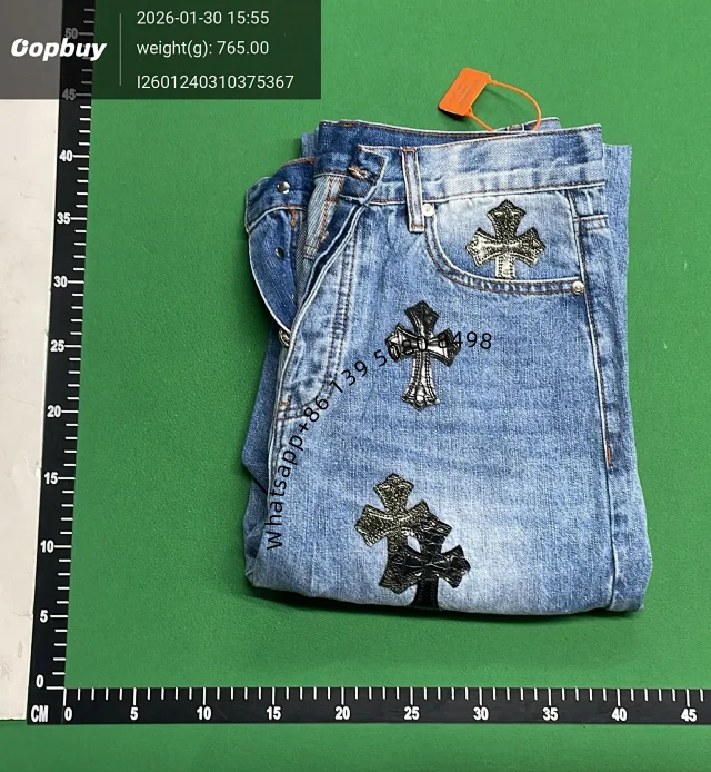 Unbranded Jeans Cross appliqué patchwork loose-fit product detail image 2