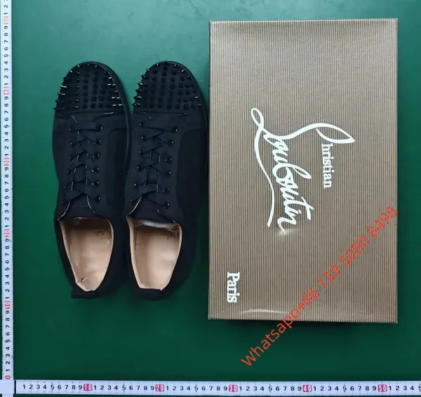 Christian Louboutin Louis Junior Spikes Denim Print Sneakers - 13